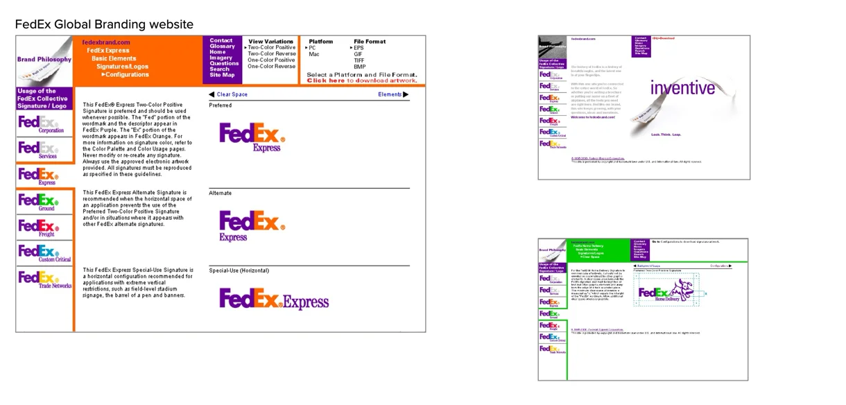 FedEx branding website screenshots